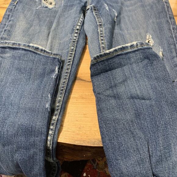Vigoss Thompson Tomboy Boyfriend Distressed Dark Wash Womens Jeans Size 26x27 - Picture 5 of 7